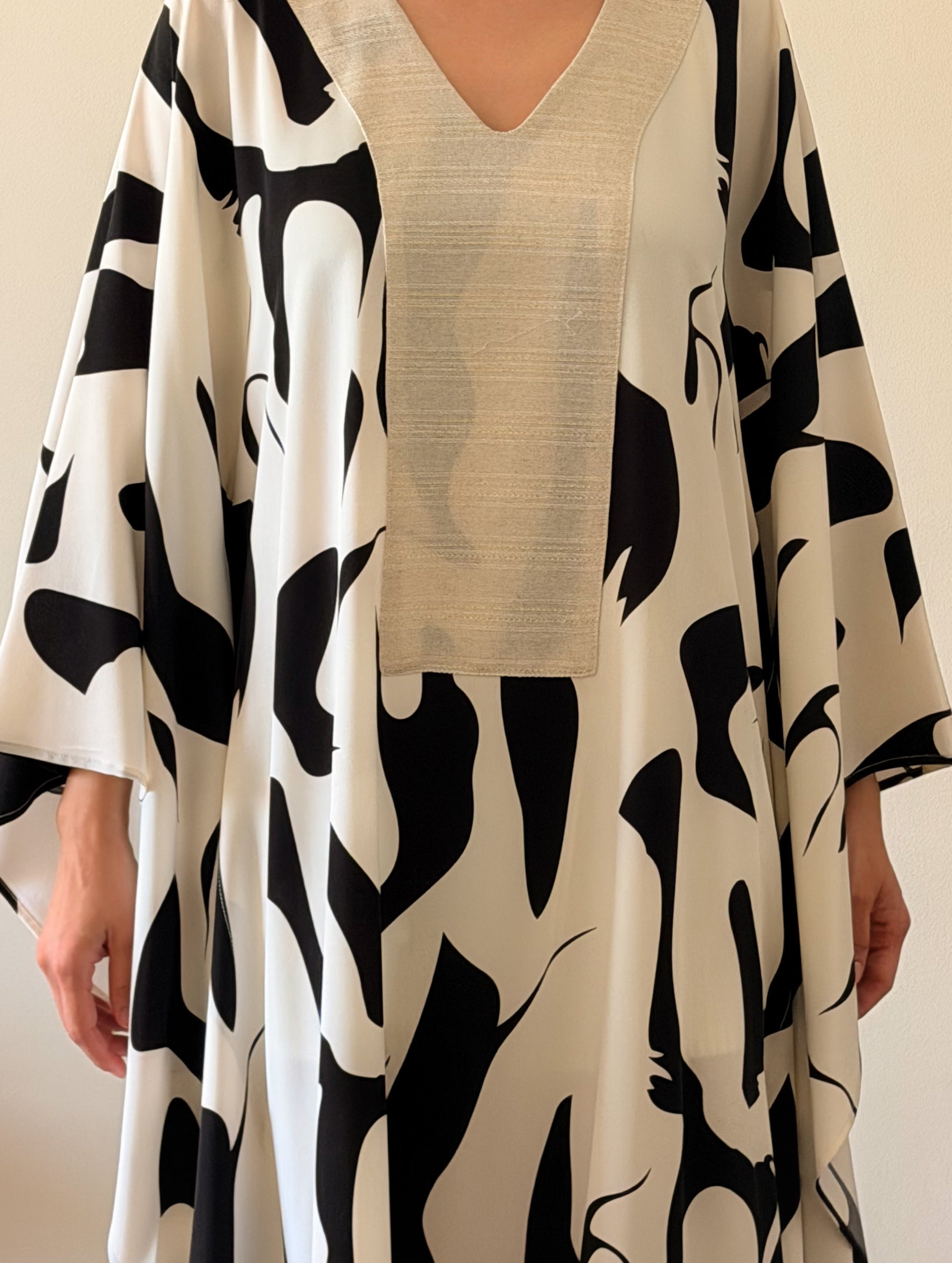 ARANJA Beige x Black Long Dress
