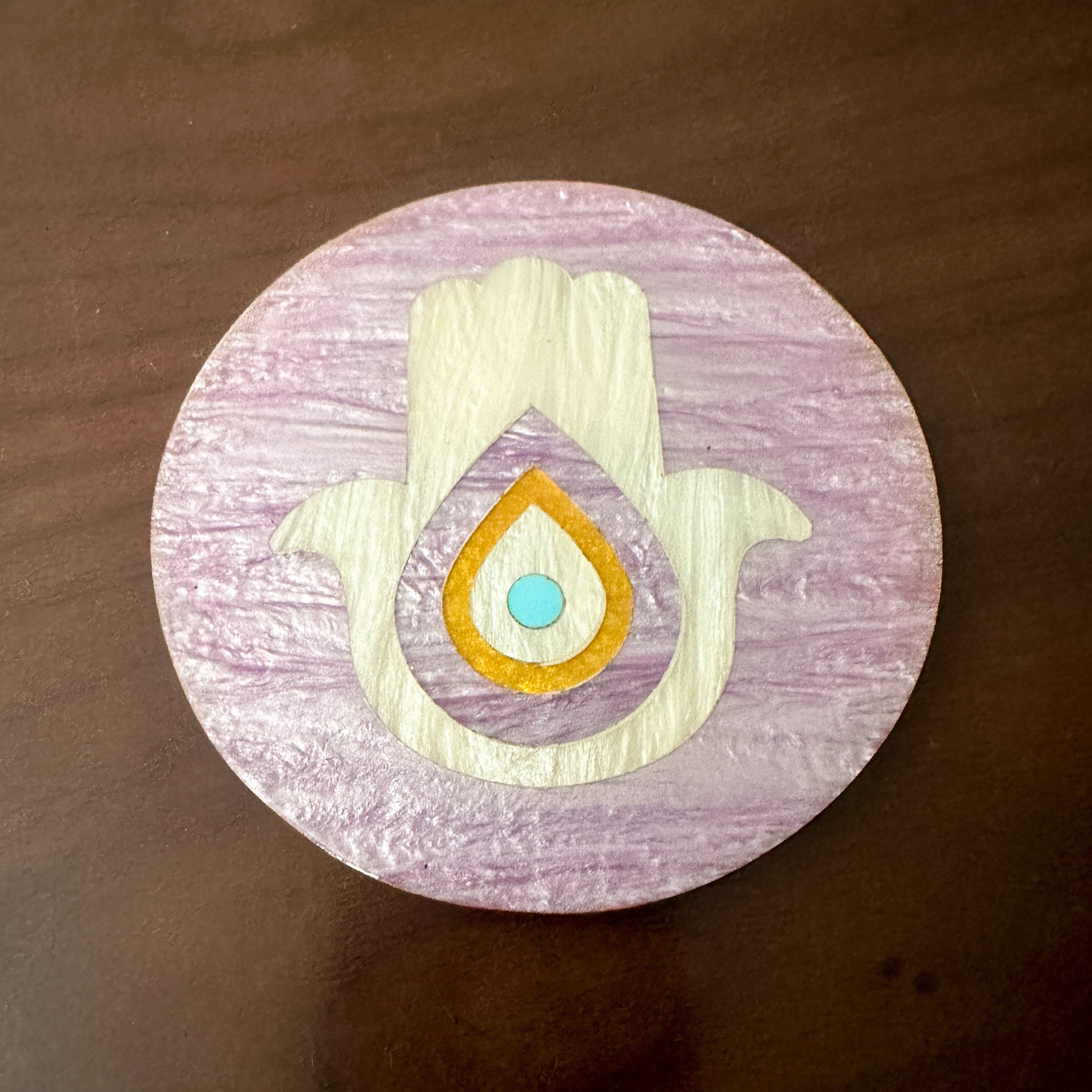 ERVY Purple Wooden x Mother of Pearl Coaster – 2