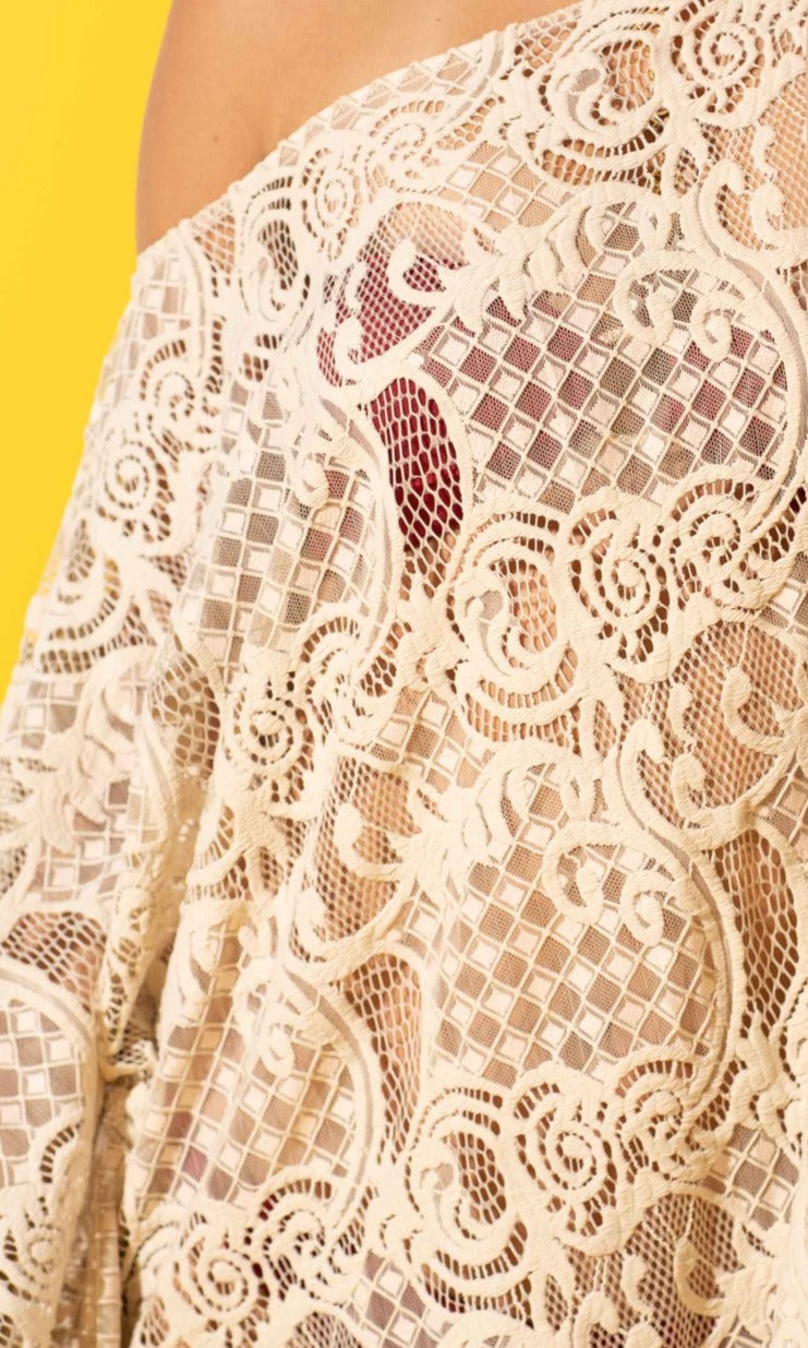 KUKAZ Beige Guipure Lace Dress/ Top – 5