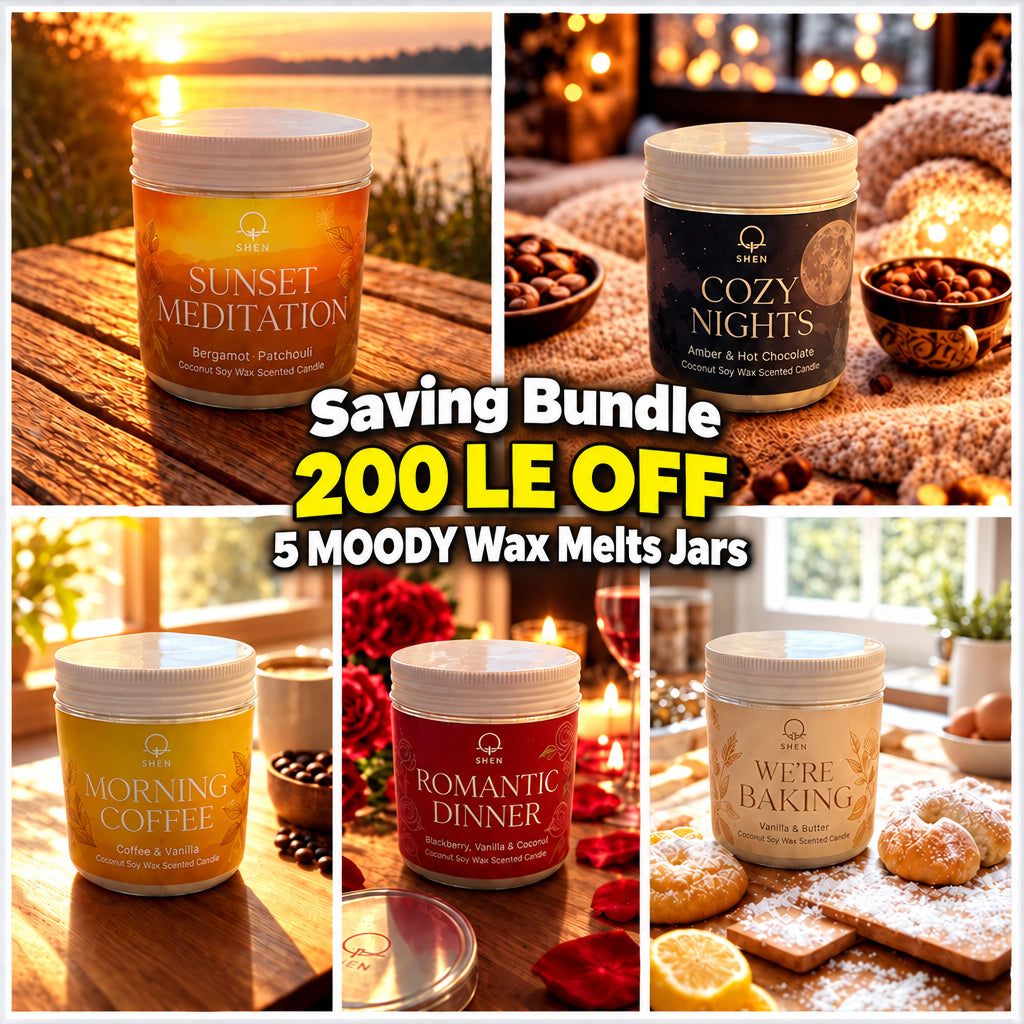 SAVING Bundle: 5 MOODY Wax Melts Jars (Scent For Fawaha) "SAVE 100 LE"