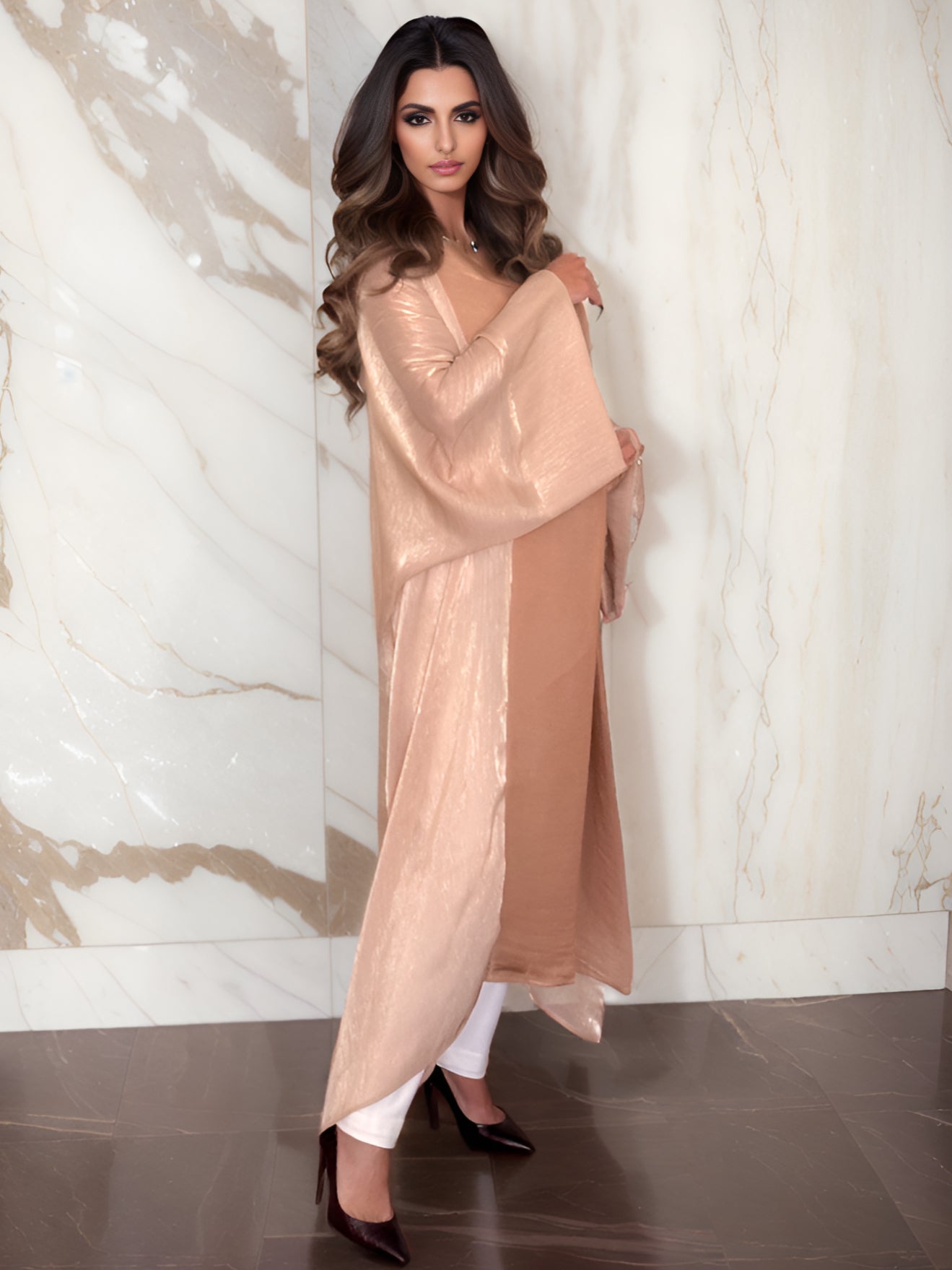 NOARINA Sheer Chiffon Cafe Long Kimono – 6