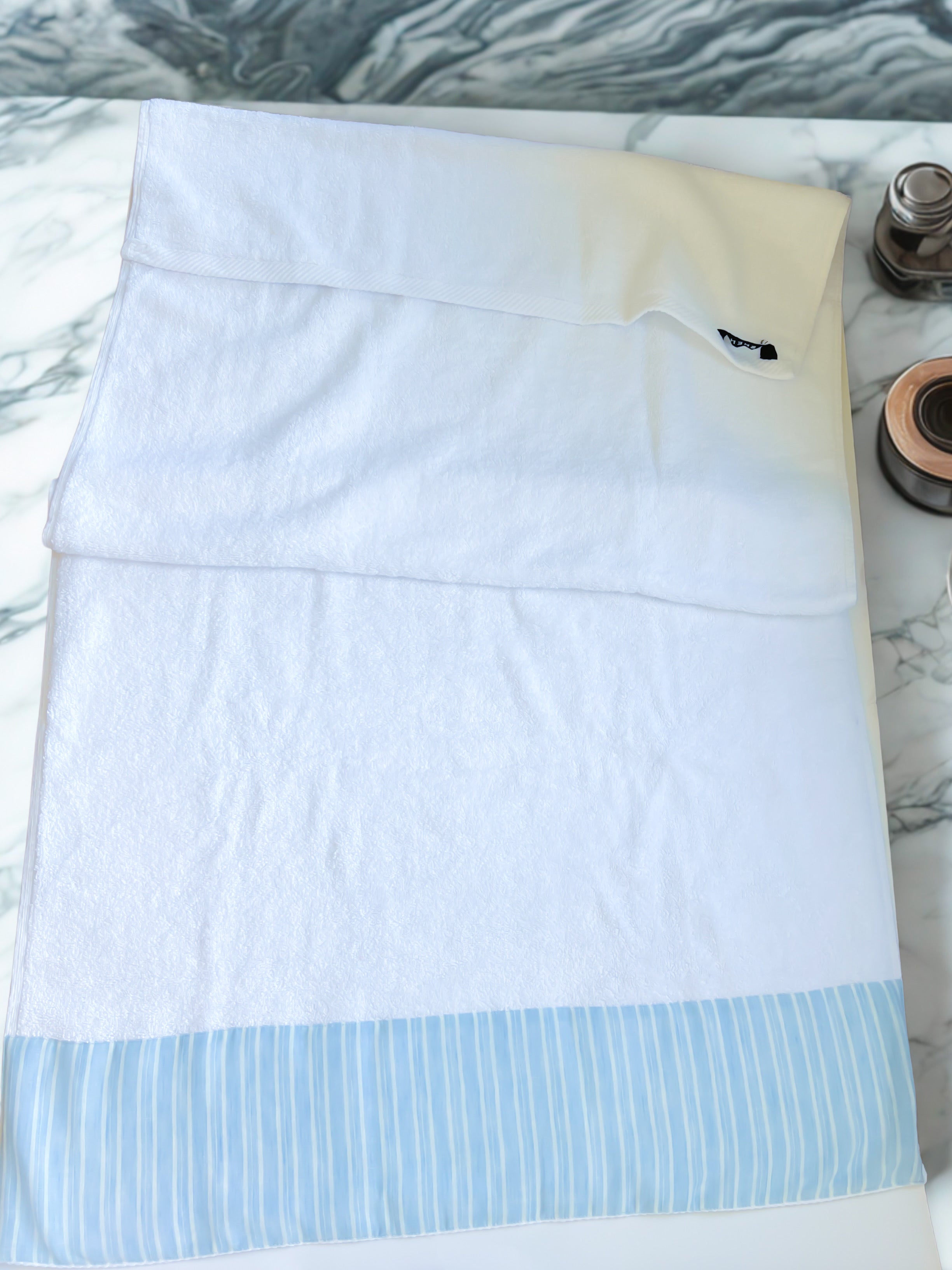 TELA Linen Blue Stripes Towels – 4
