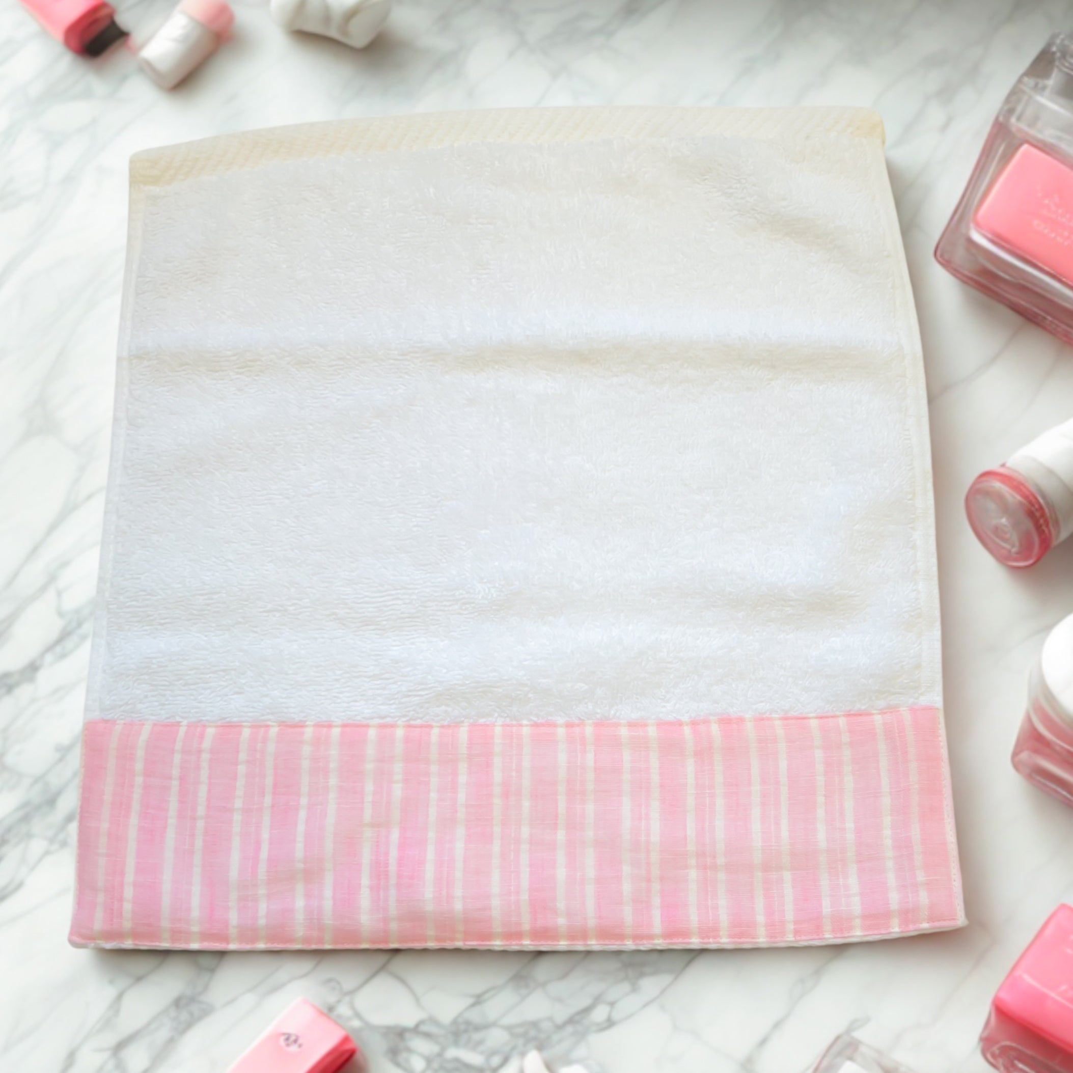 TELA Linen Pink Stripes Towels – 3