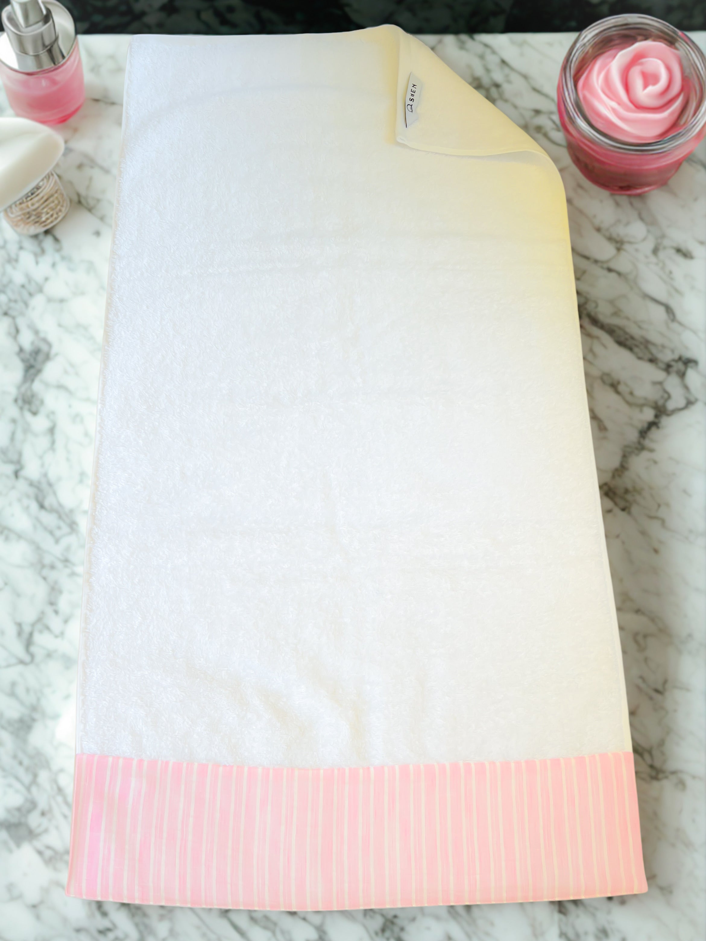 TELA Linen Pink Stripes Towels – 4