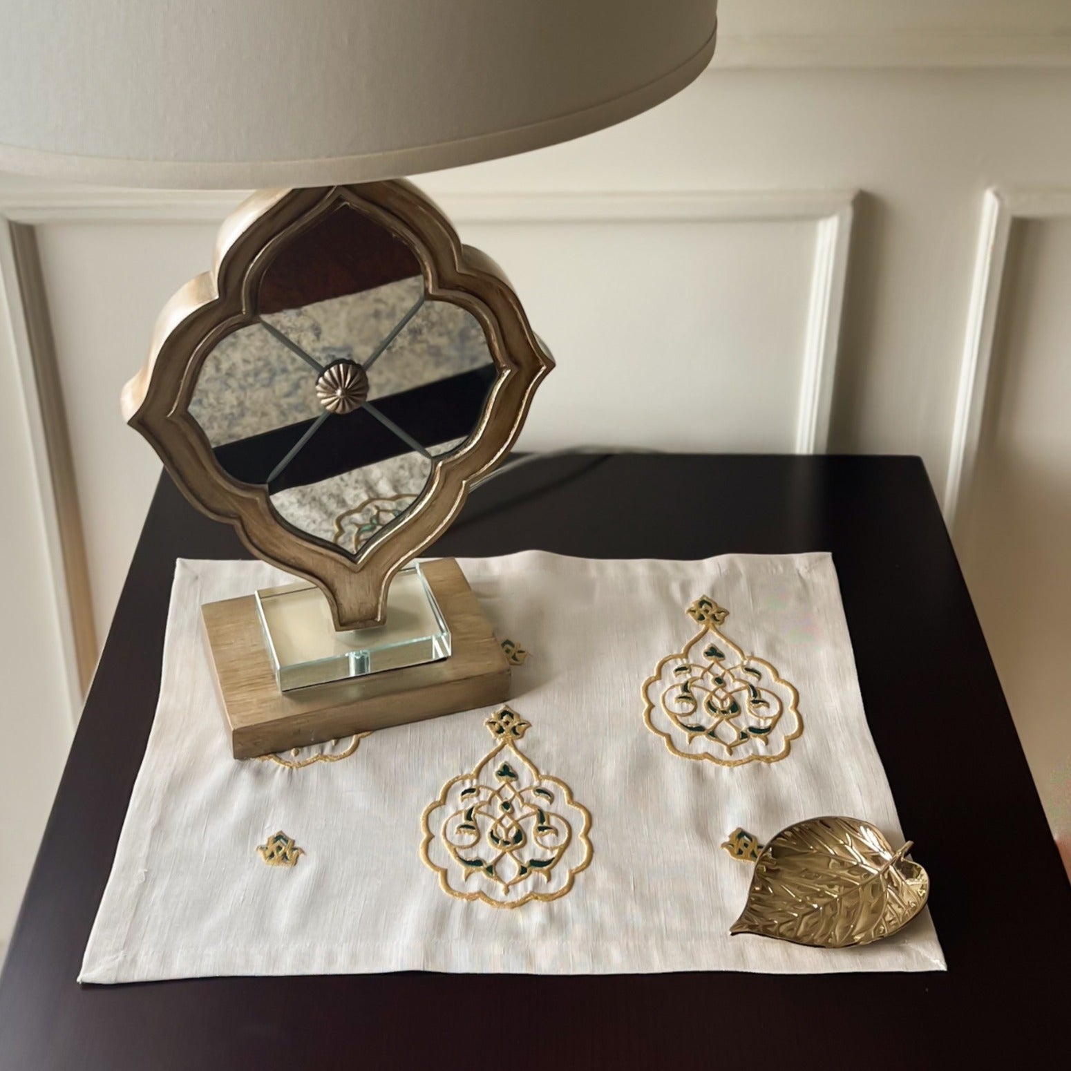 YAQEEN Gold X Green or Blue Linen Placemat/ Tablecloth – 2