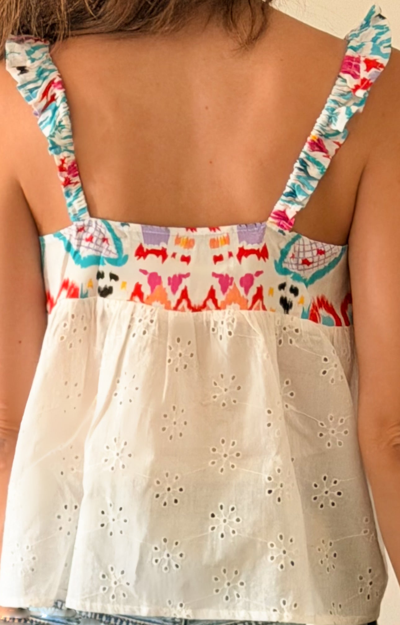 ARANJA White x Colorful Top