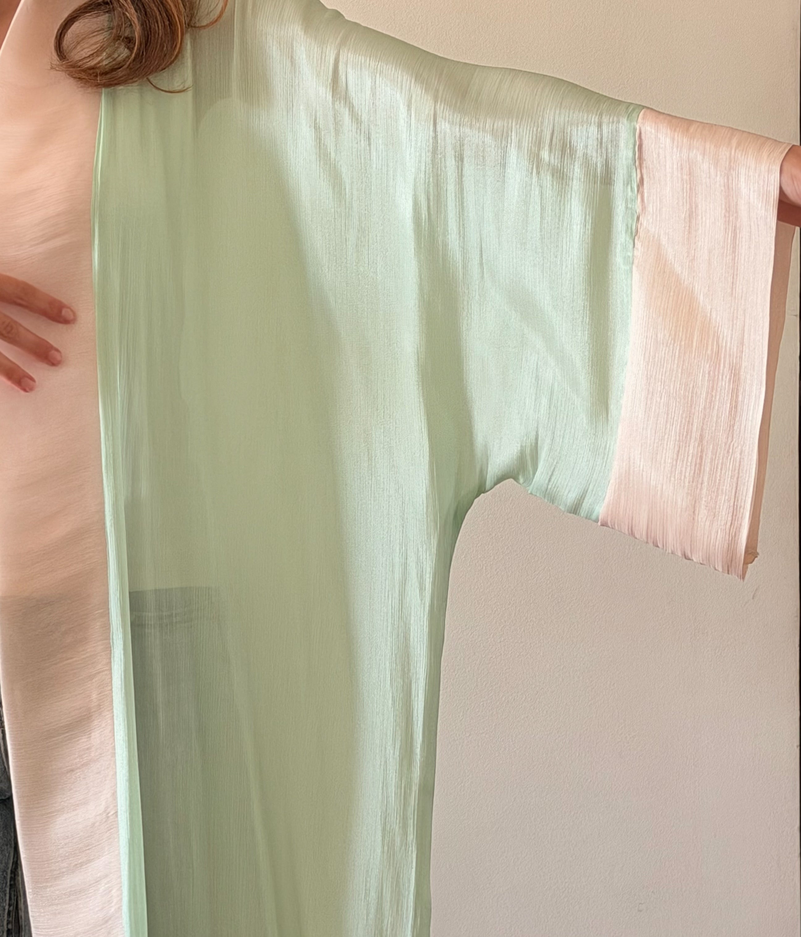 NOARINA Sheer Chiffon Pistachio Kimono