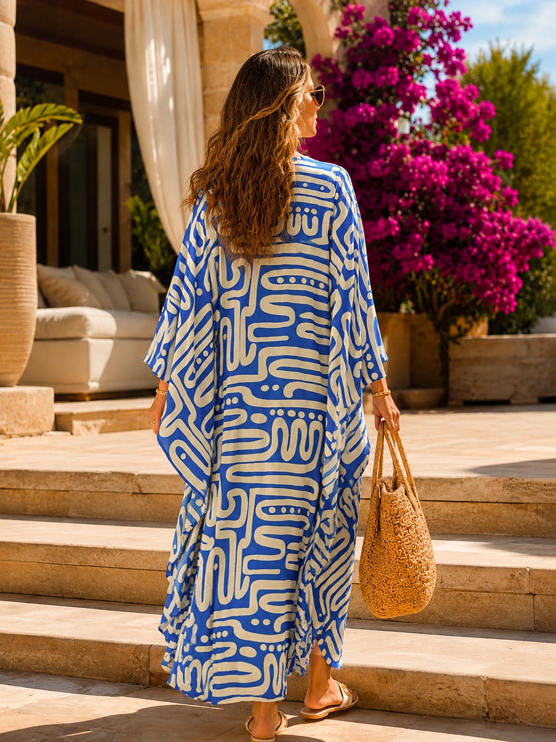 ARANJA Blue Cotton Linen Dress