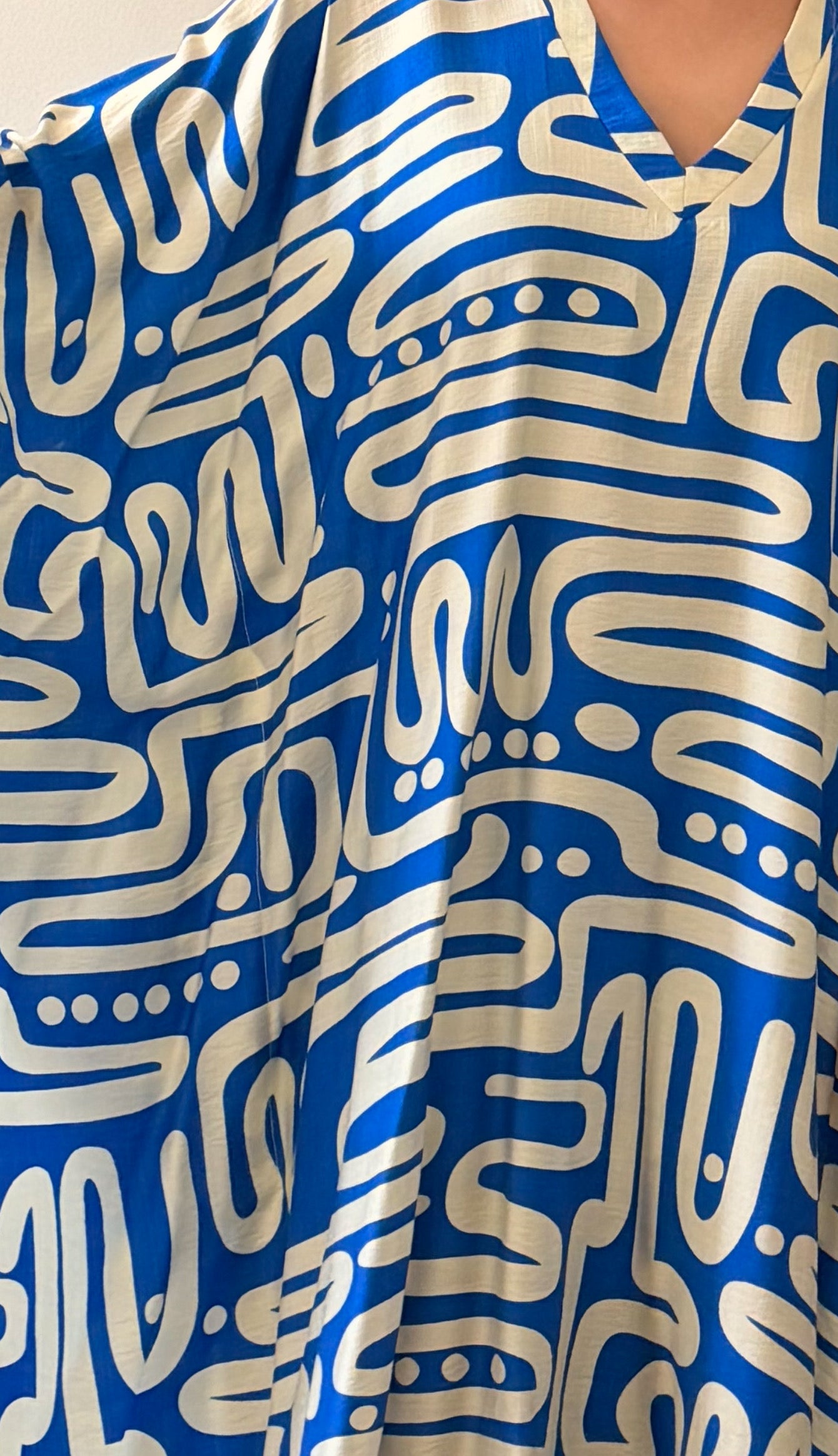 ARANJA Blue Cotton Linen Dress