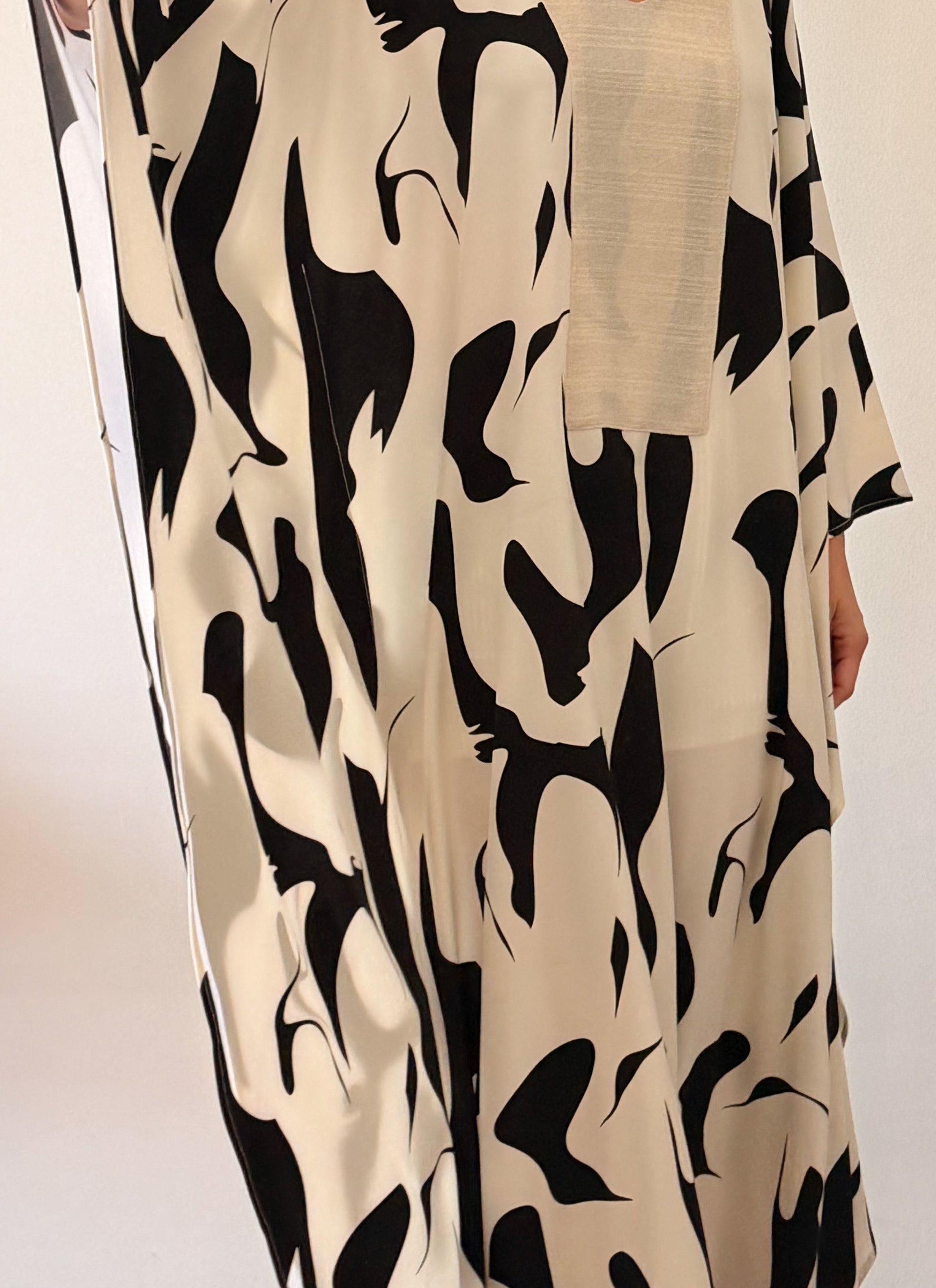 ARANJA Beige x Black Long Dress