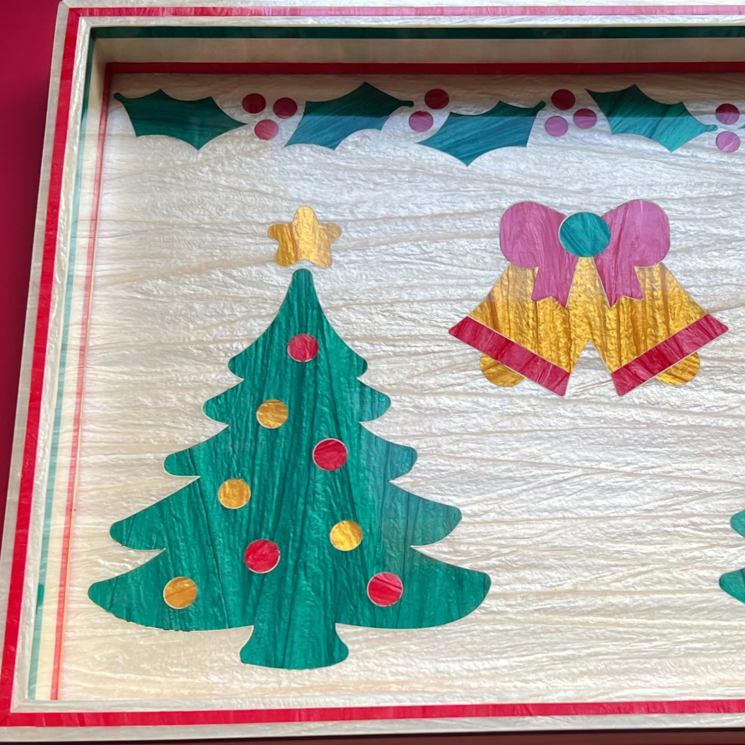 Christmas Bell Wooden x Mother of Pearl Tray – 5