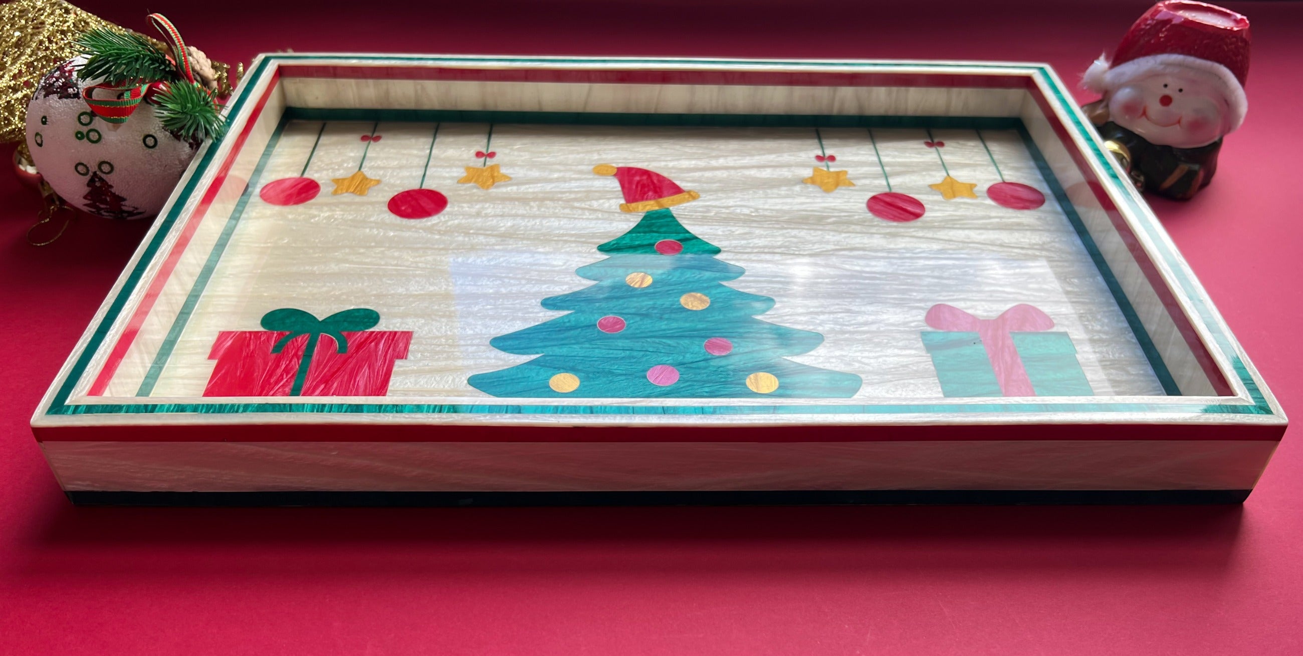 Christmas Gifts Wooden x Mother of Pearl Tray – 4