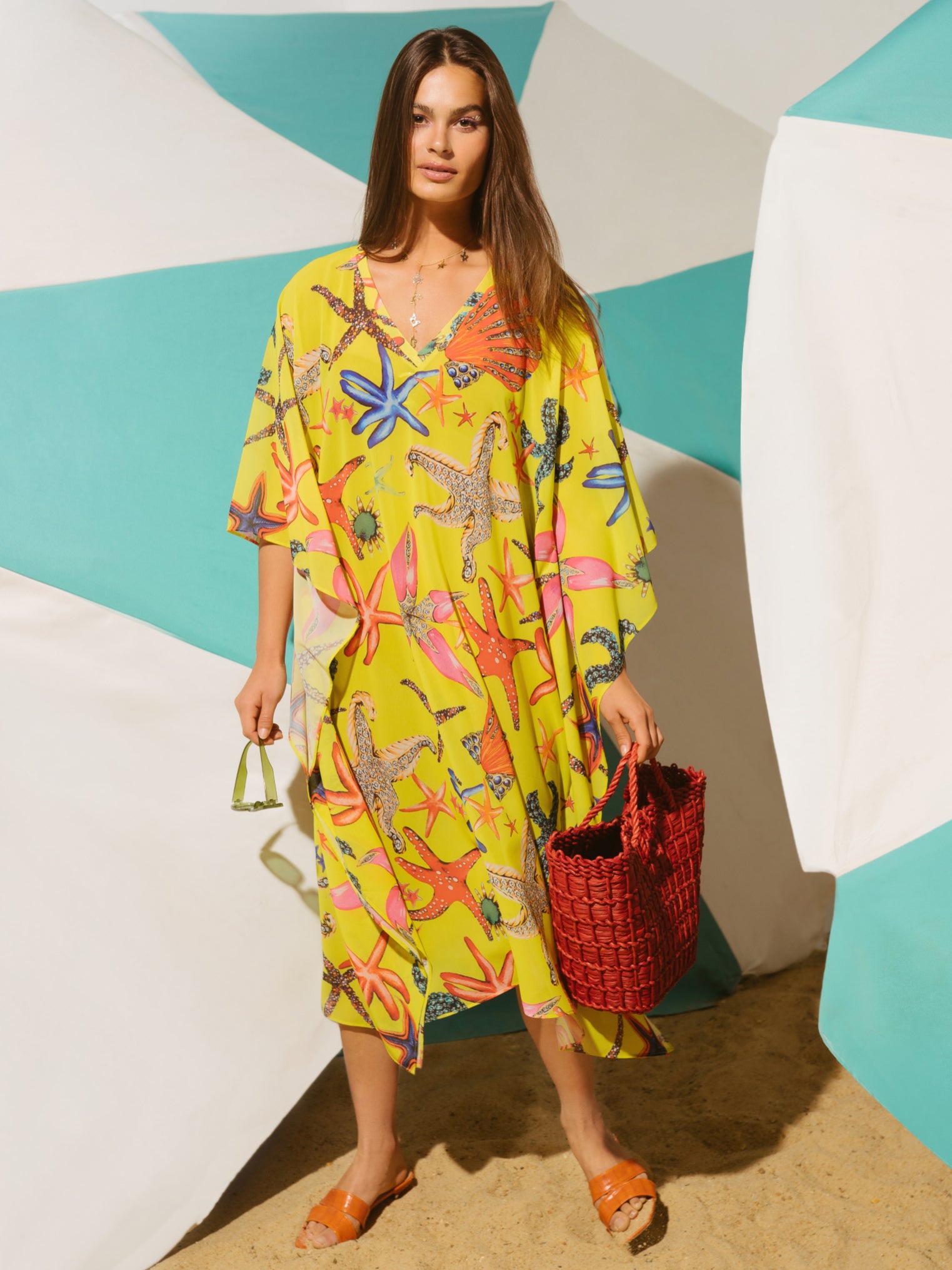 MORINI Yellow Crepe Chiffon Long Dress