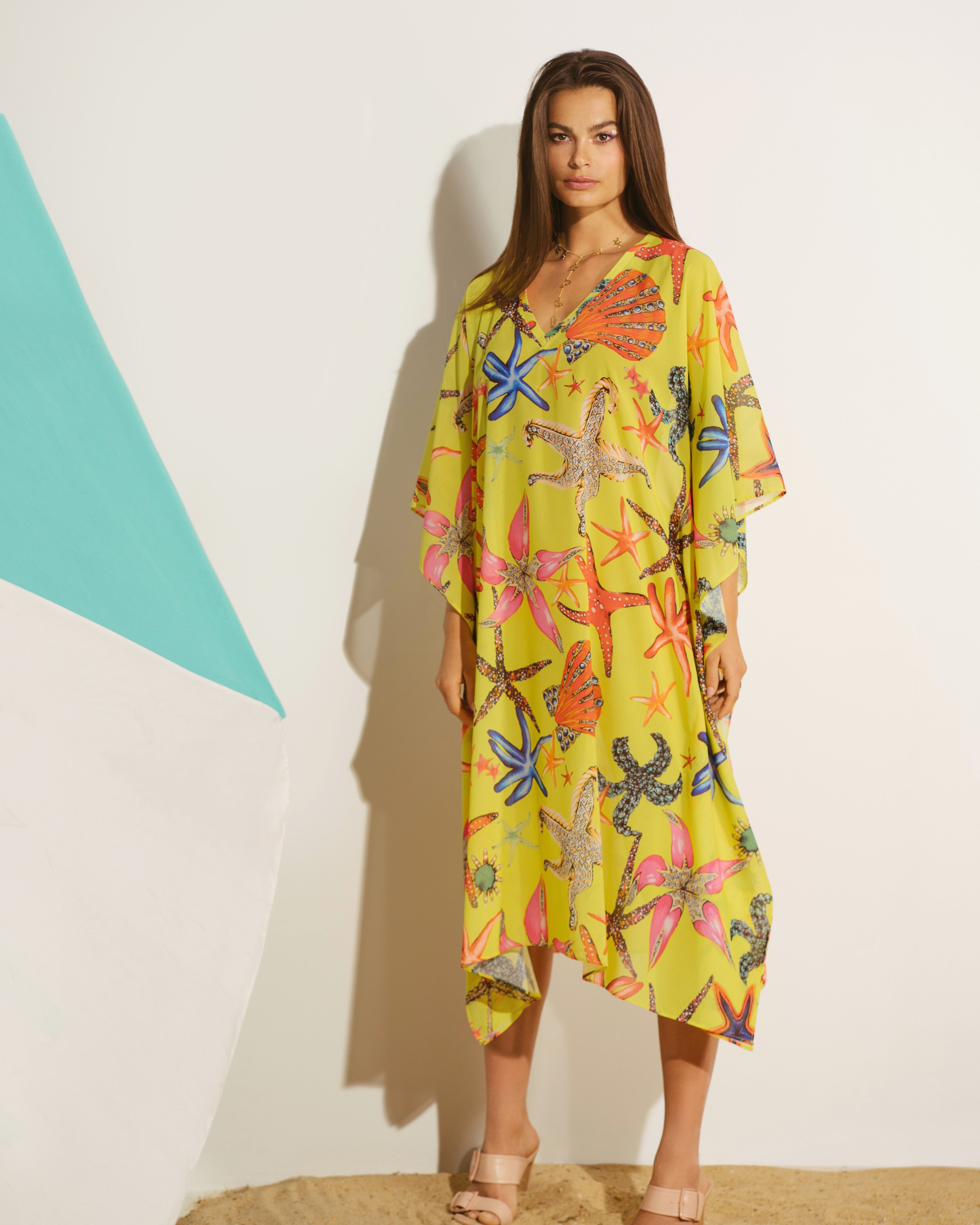 MORINI Yellow Crepe Chiffon Long Dress – 2