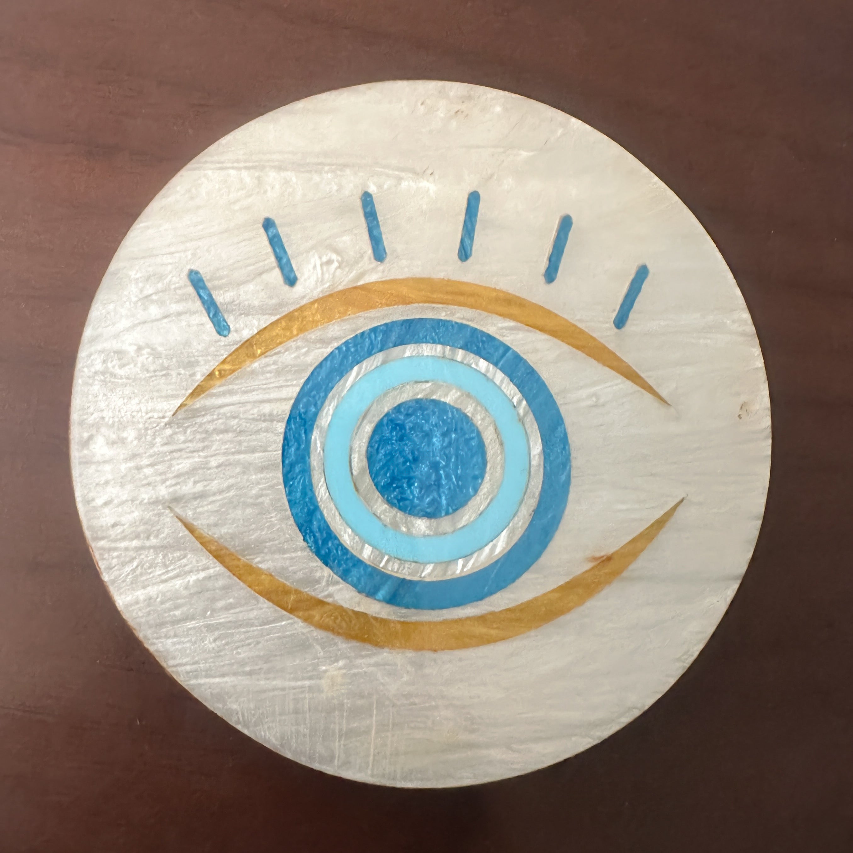 ERVY Eyes Wooden x Mother of Pearl Coaster – 4