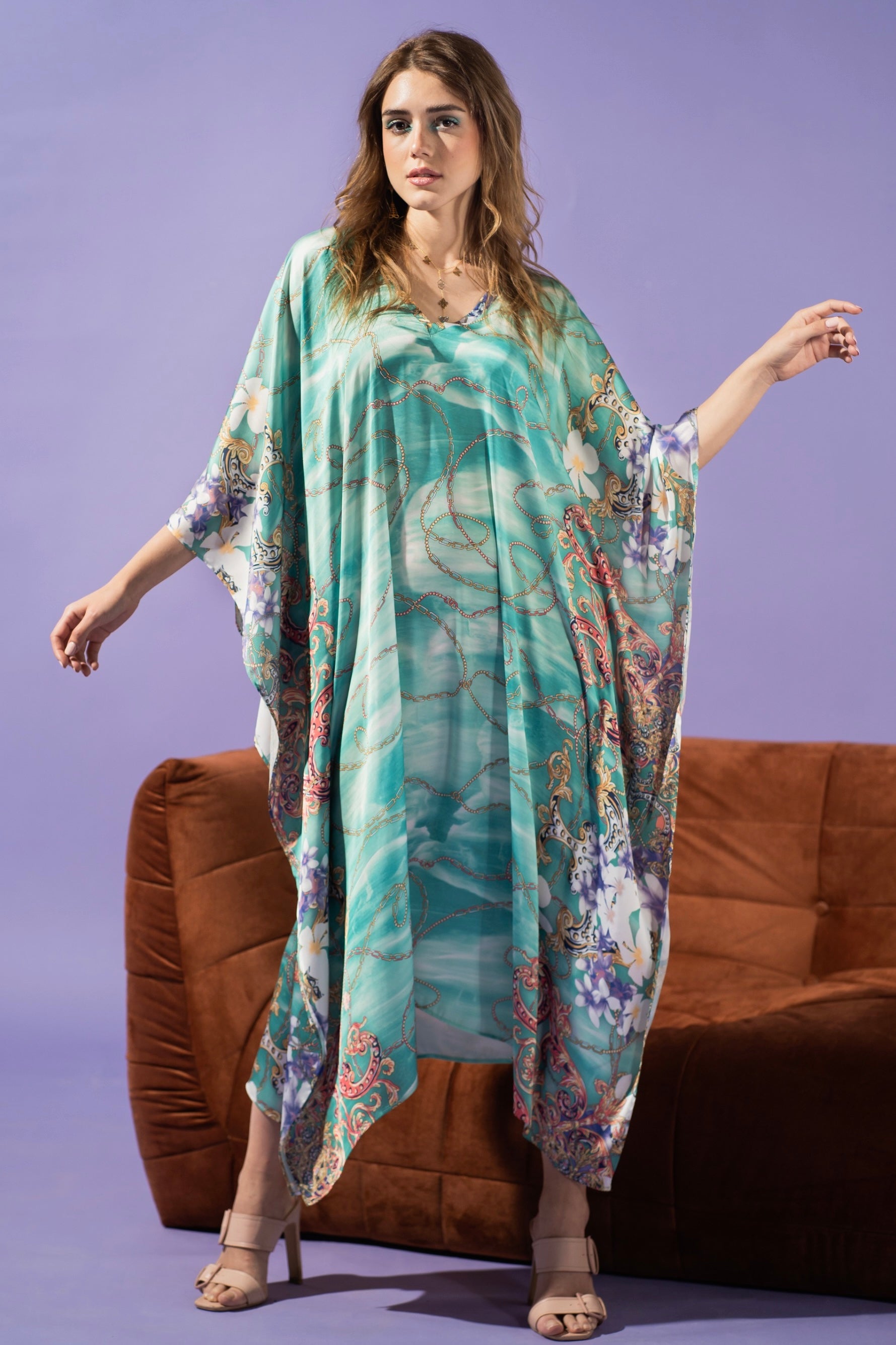 KUKAZ Chains Silk Long Dress