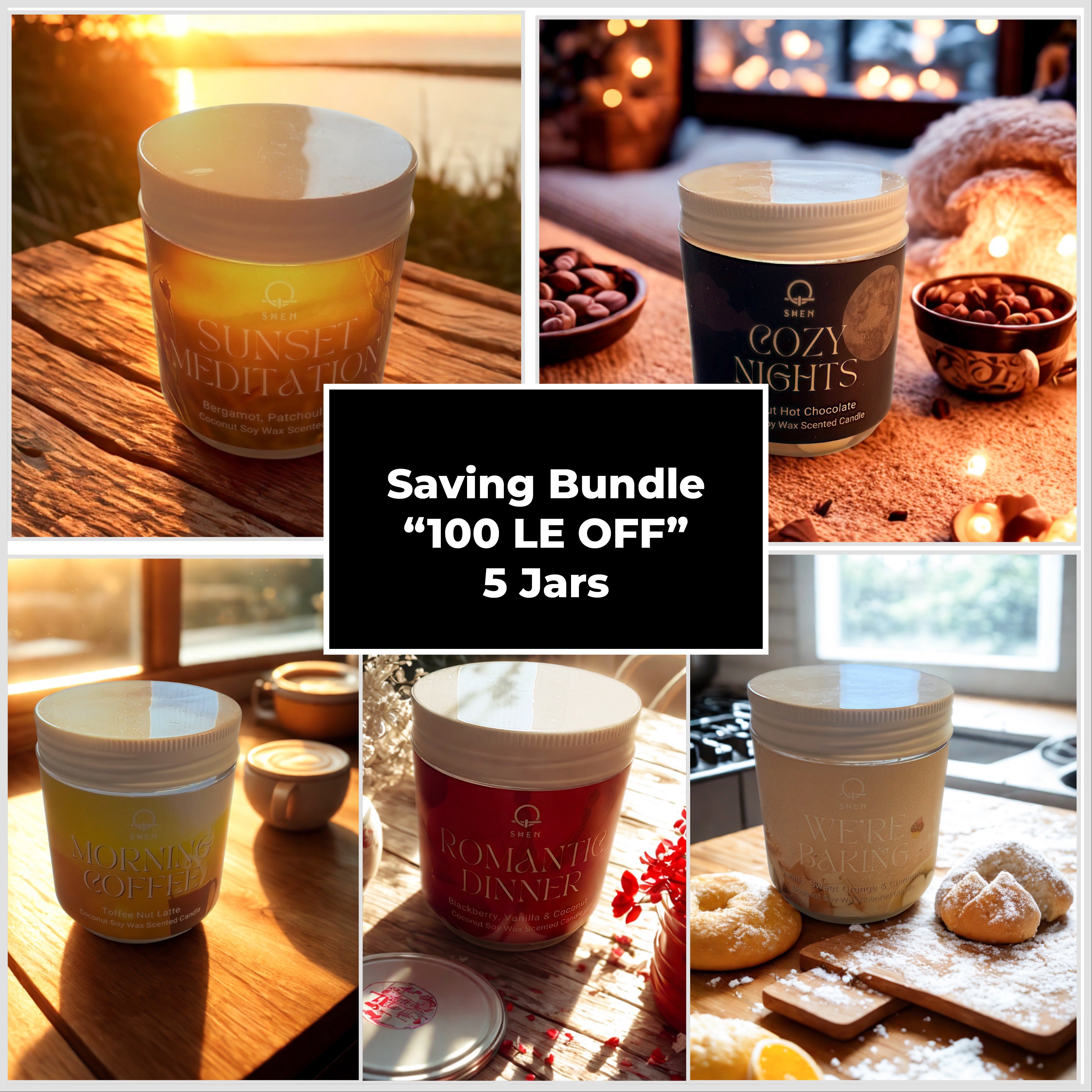 SAVING Bundle: 5 MOODY Wax Melts Jars (Scent For Fawaha) "SAVE 100 LE"