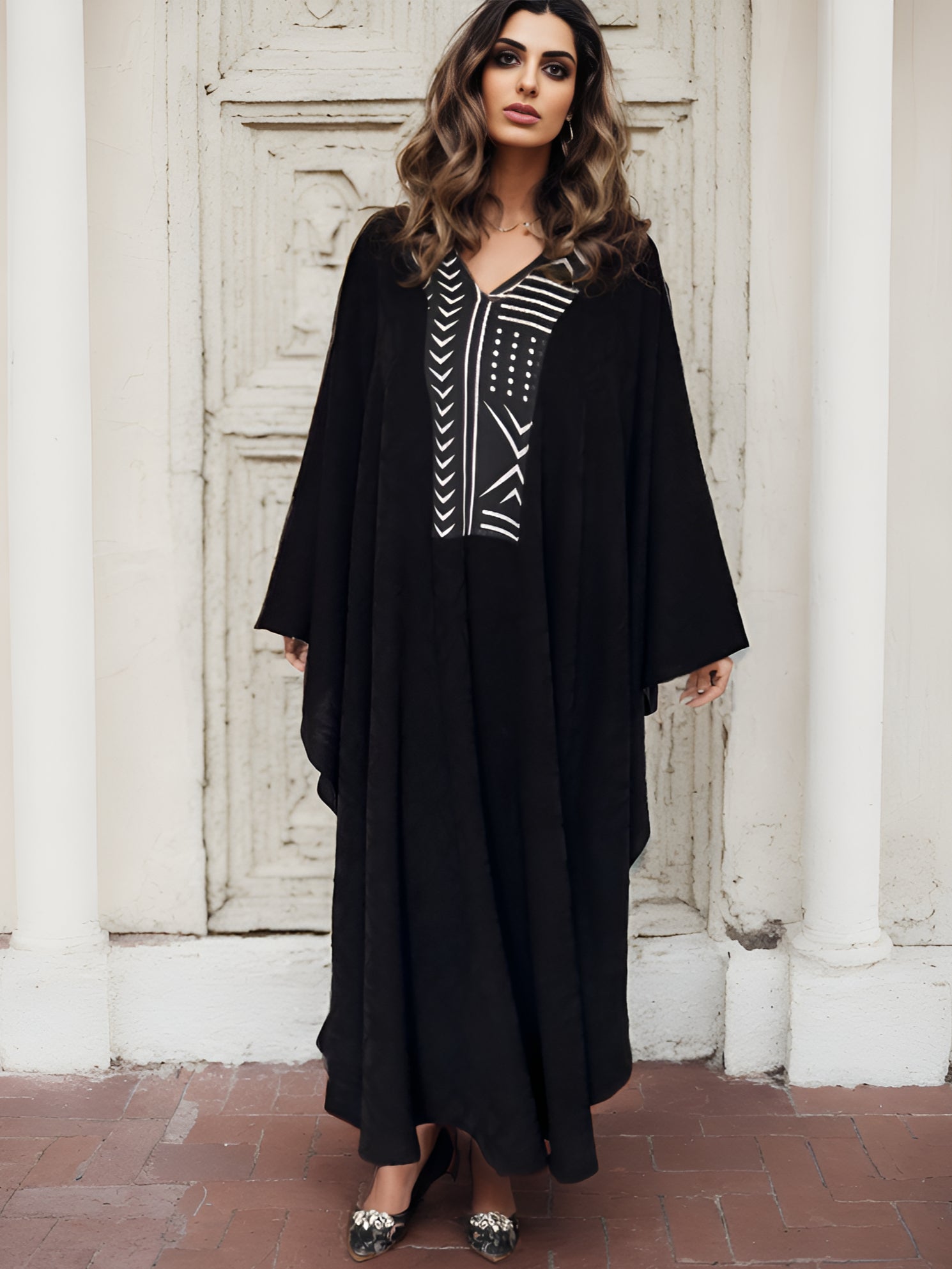 NOARINA Black Crepe Long Dress – 3