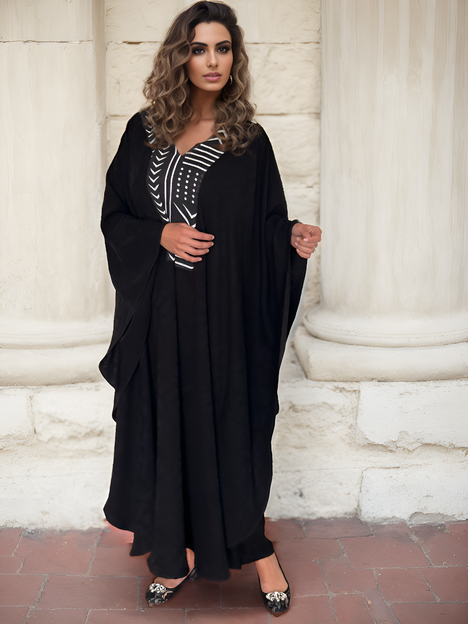 NOARINA Black Crepe Long Dress – 8