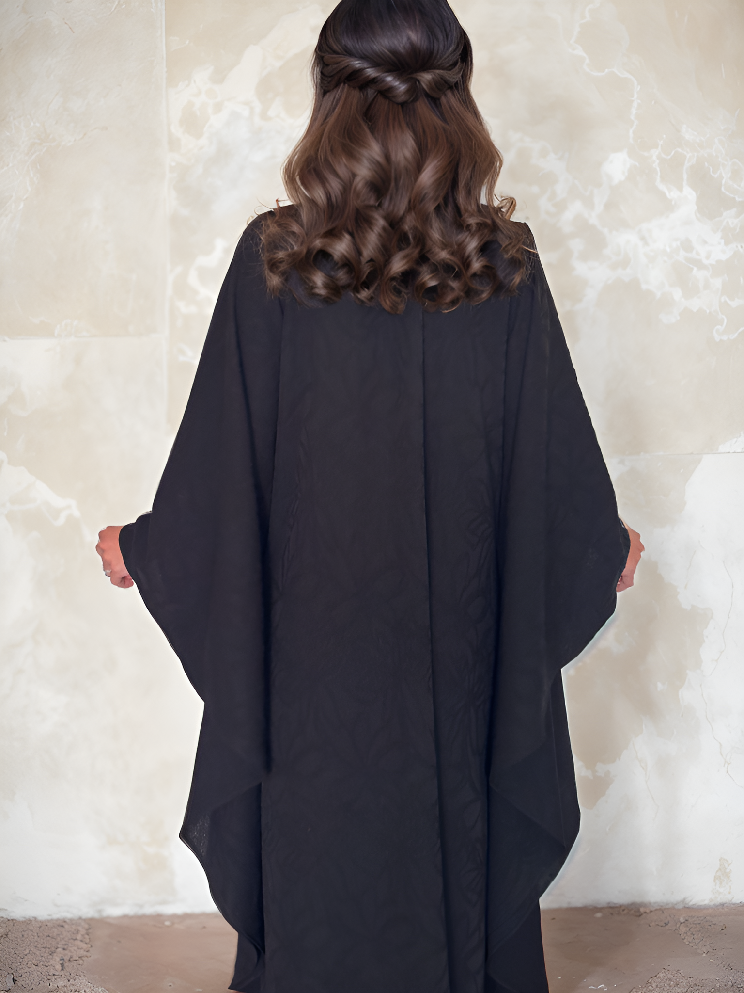NOARINA Black x Gold Crepe Long Dress  – 10