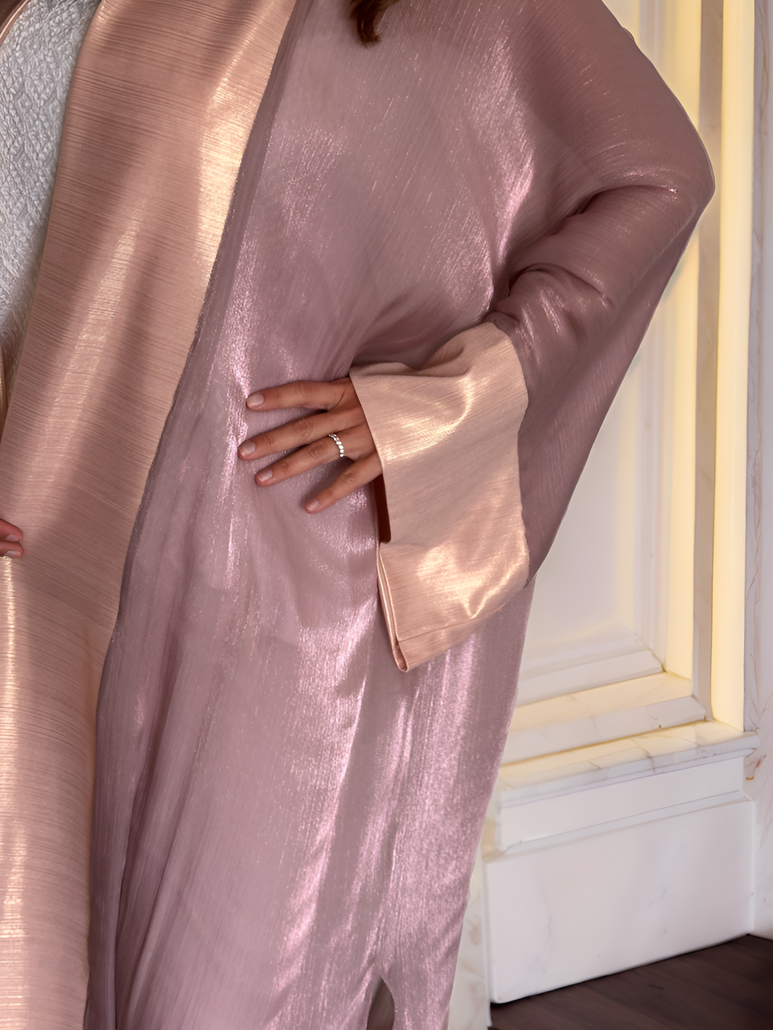 NOARINA Sheer Chiffon Rose Long Kimono – 7