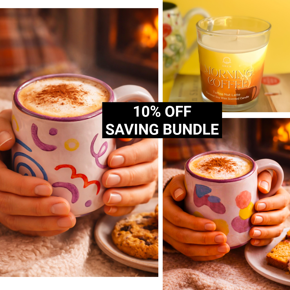 SAVING Bundle: 2 ASTRAT Mugs + 1 MOODY 250 gm Candle "SAVE 10%"