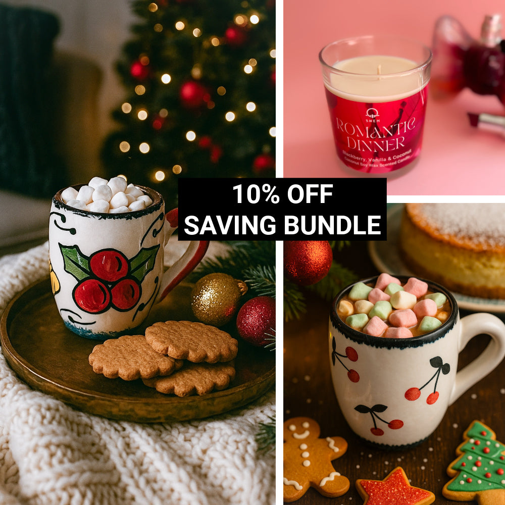 SAVING Bundle: 2 Winter Mugs + 1 MOODY 250 gm Candle "SAVE 10%"