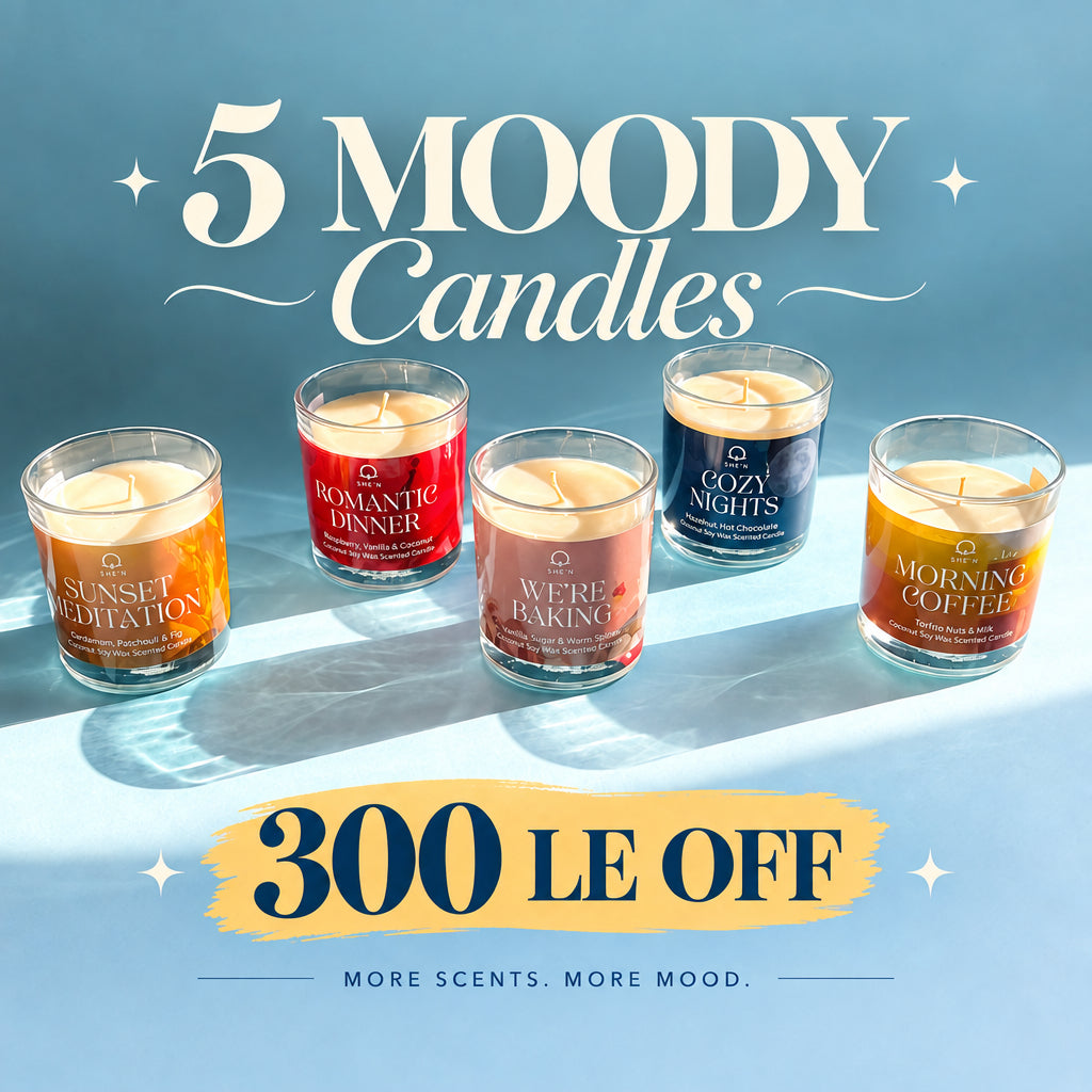 SAVING Bundle: 5 MOODY Candles "SAVE 200 LE"