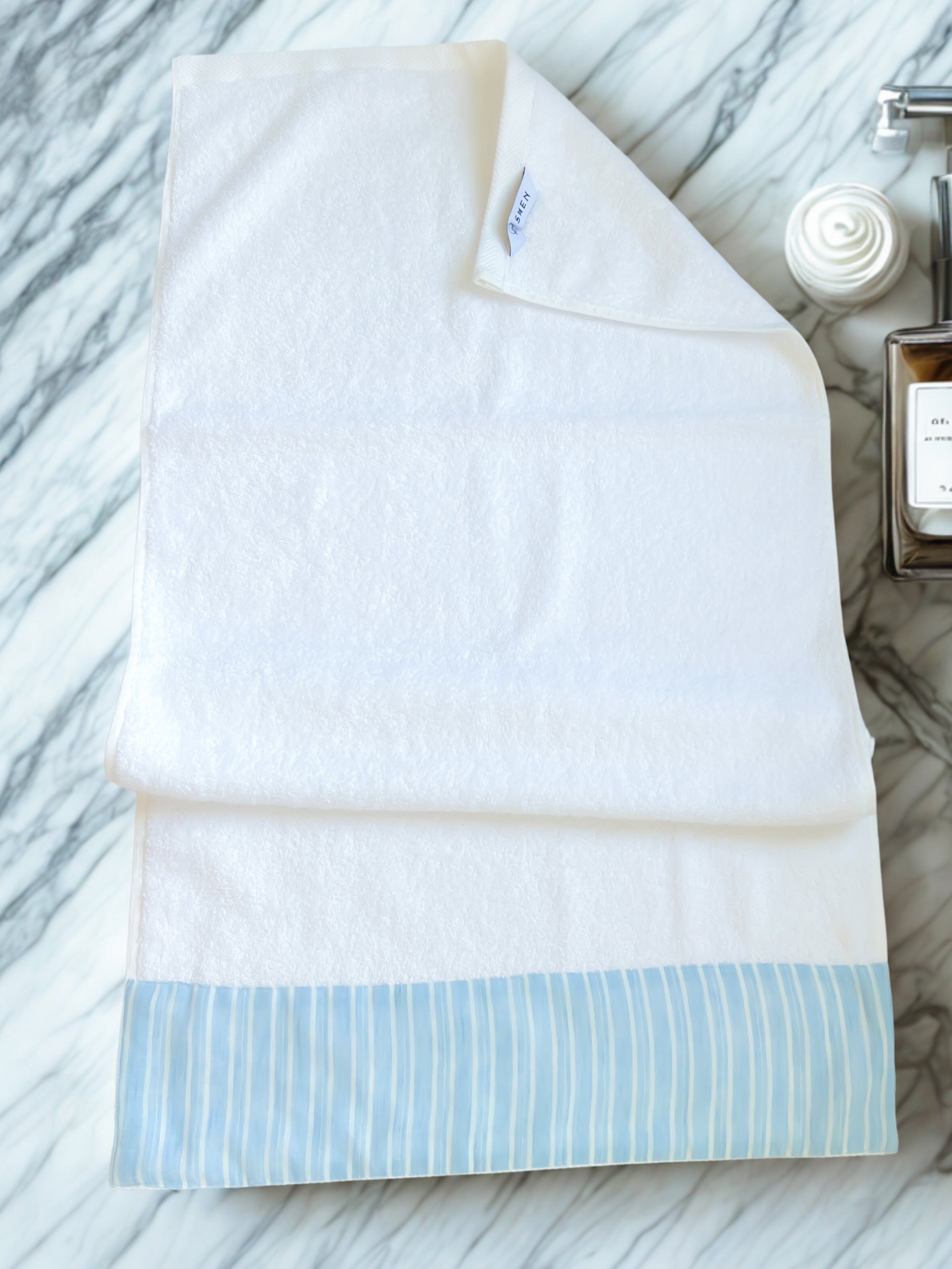 TELA Linen Blue Stripes Towels – 3